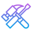 icon of tools stacked in a gradient color of blue and purple